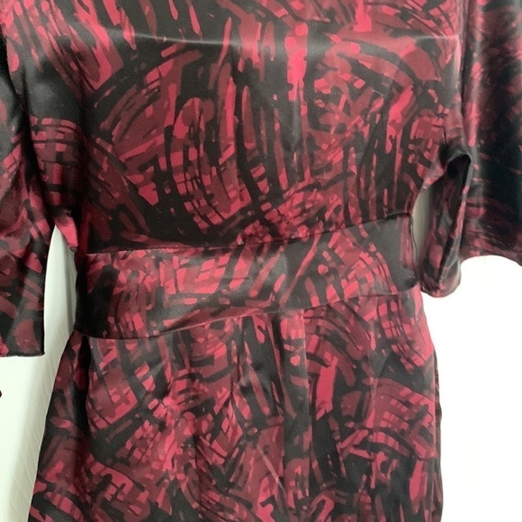 SEMANTIKS Red & Black 100% Silk Dress Size PM #90 - Picture 3 of 10